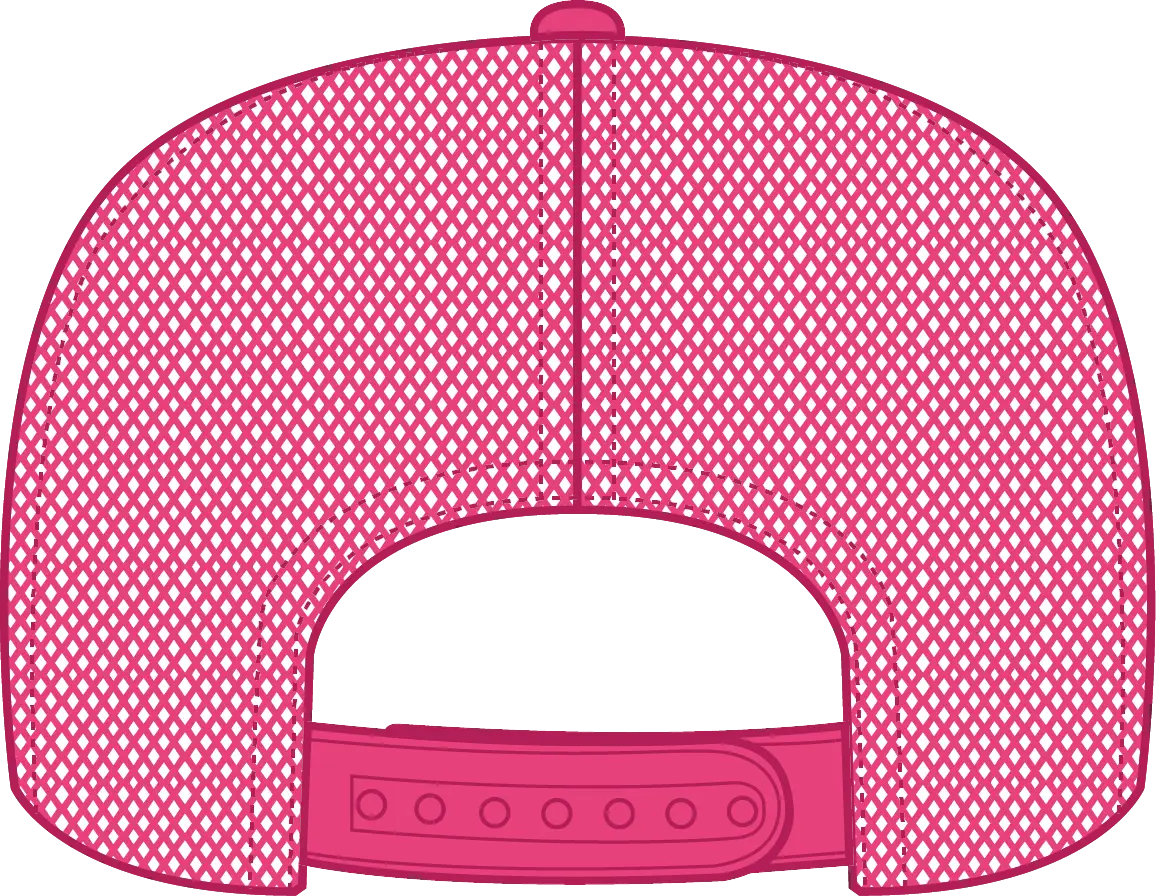 Otto 39-165 5 Panel High Crown Mesh Back Trucker Cap - H.pnk/wht/h.pnk