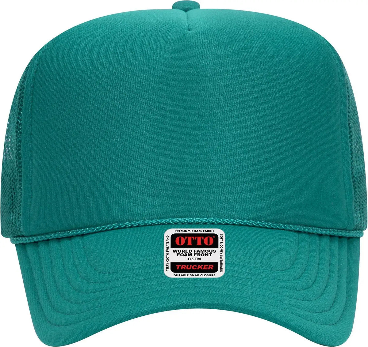 Otto 39-165 5 Panel High Crown Mesh Back Trucker Cap - Jade