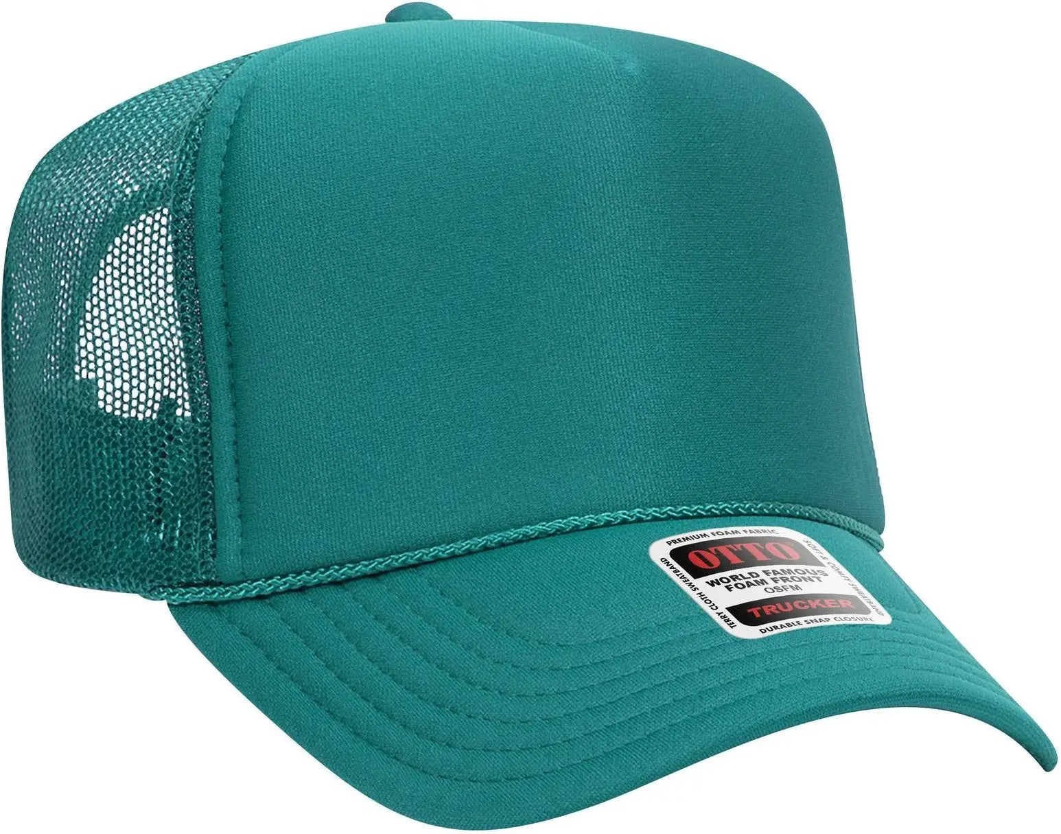 Otto 39-165 5 Panel High Crown Mesh Back Trucker Cap - Jade