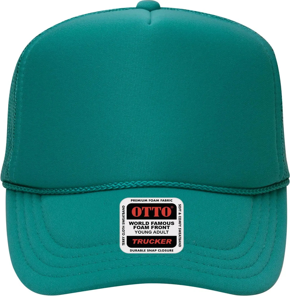 Otto 39-165 5 Panel High Crown Mesh Back Trucker Cap - Jade