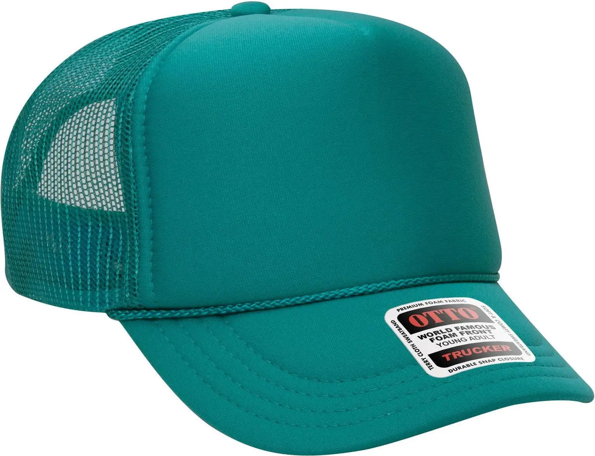 Otto 39-165 5 Panel High Crown Mesh Back Trucker Cap - Jade
