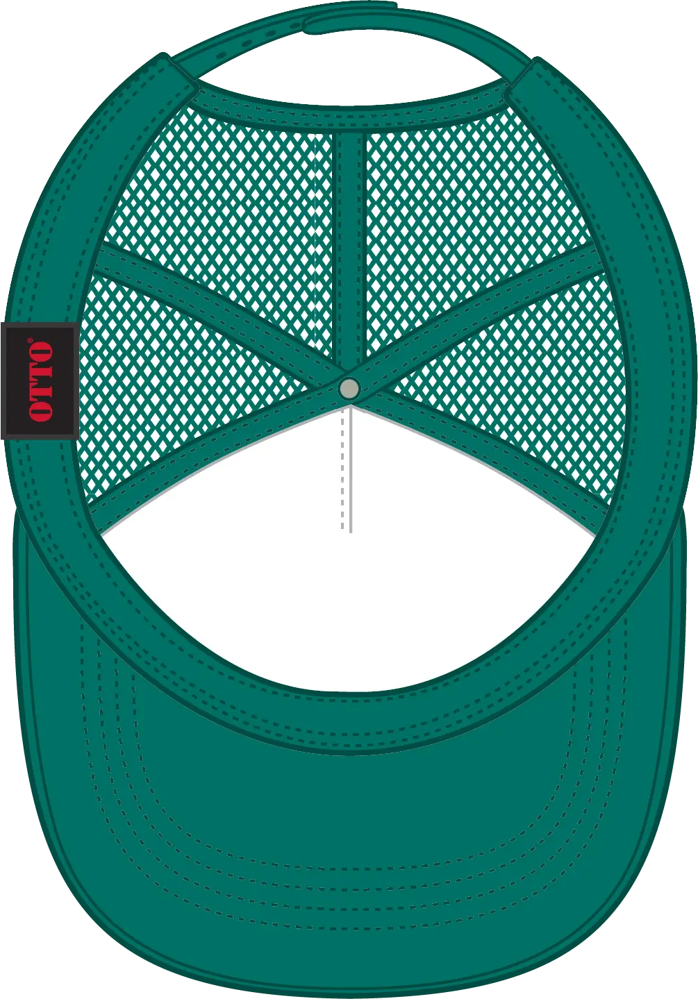 Otto 39-165 5 Panel High Crown Mesh Back Trucker Cap - Jade