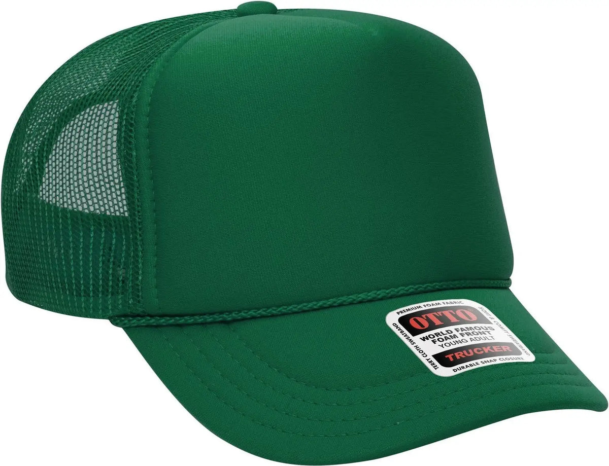 Otto 39-165 5 Panel High Crown Mesh Back Trucker Cap - Kelly