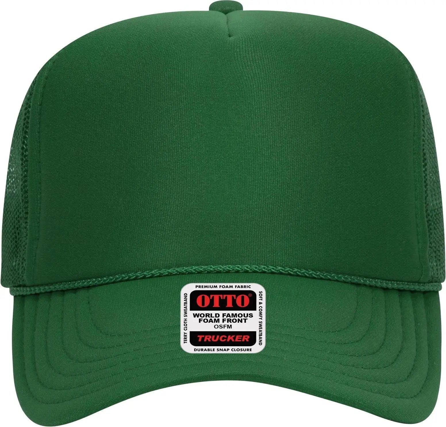 Otto 39-165 5 Panel High Crown Mesh Back Trucker Cap - Kelly