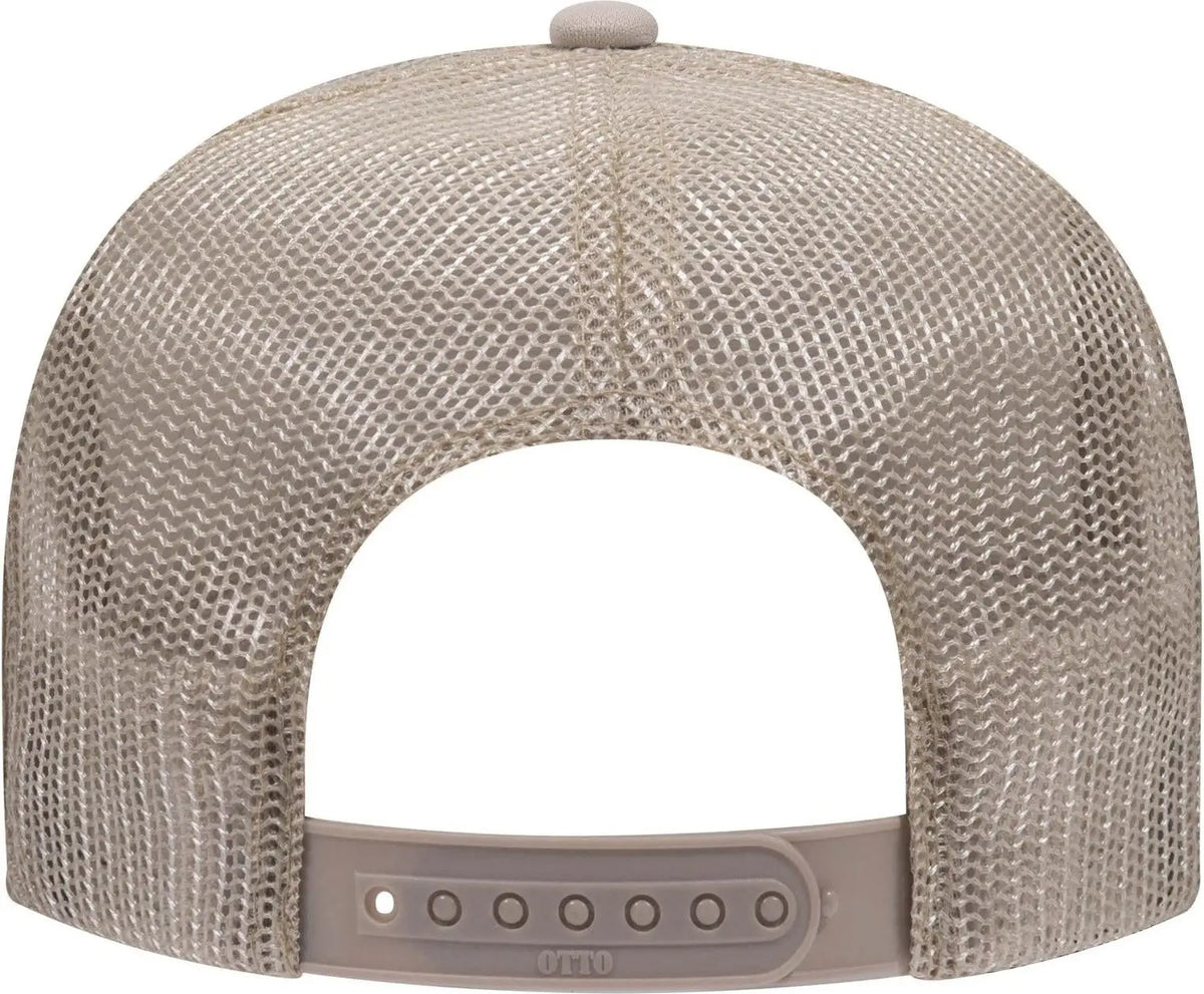 Otto 39-165 5 Panel High Crown Mesh Back Trucker Cap - Khaki