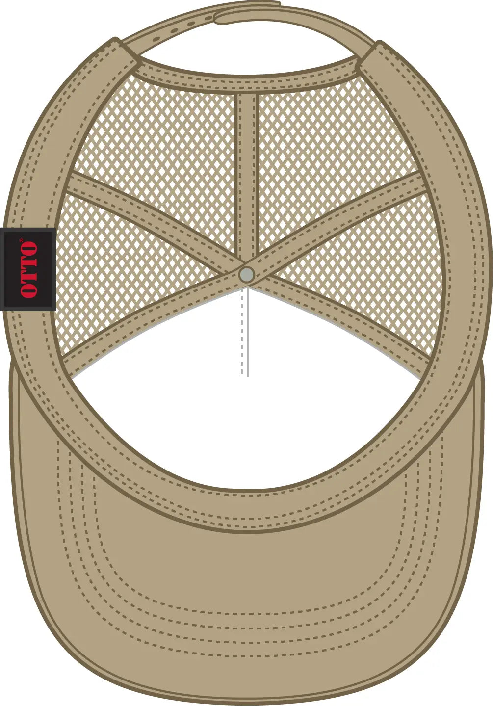 Otto 39-165 5 Panel High Crown Mesh Back Trucker Cap - Khaki