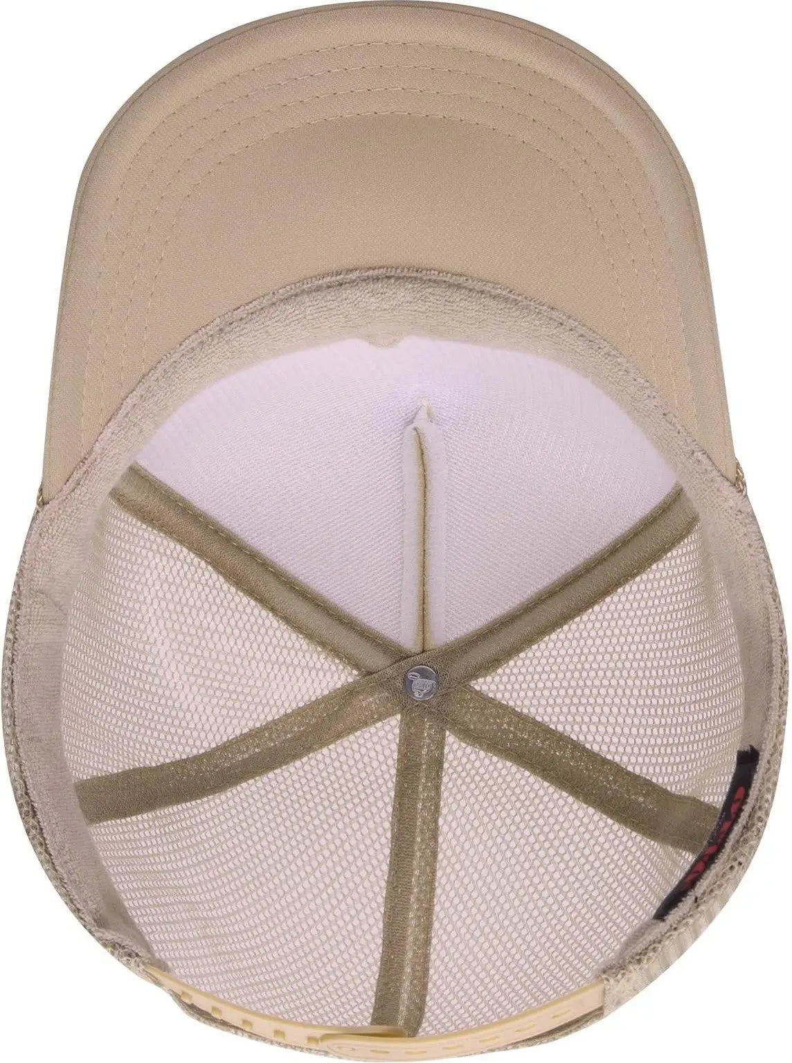 Otto 39-165 5 Panel High Crown Mesh Back Trucker Cap - Khaki