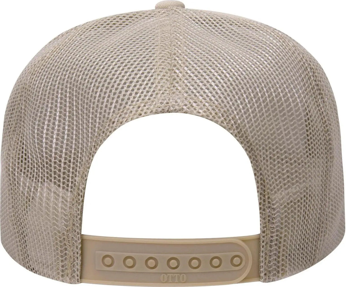 Otto 39-165 5 Panel High Crown Mesh Back Trucker Cap - Khaki