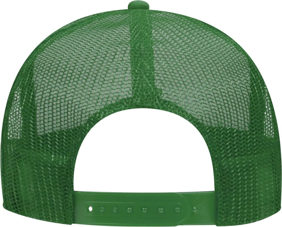 Otto 39-165 5 Panel High Crown Mesh Back Trucker Cap - Kly/wht/kly