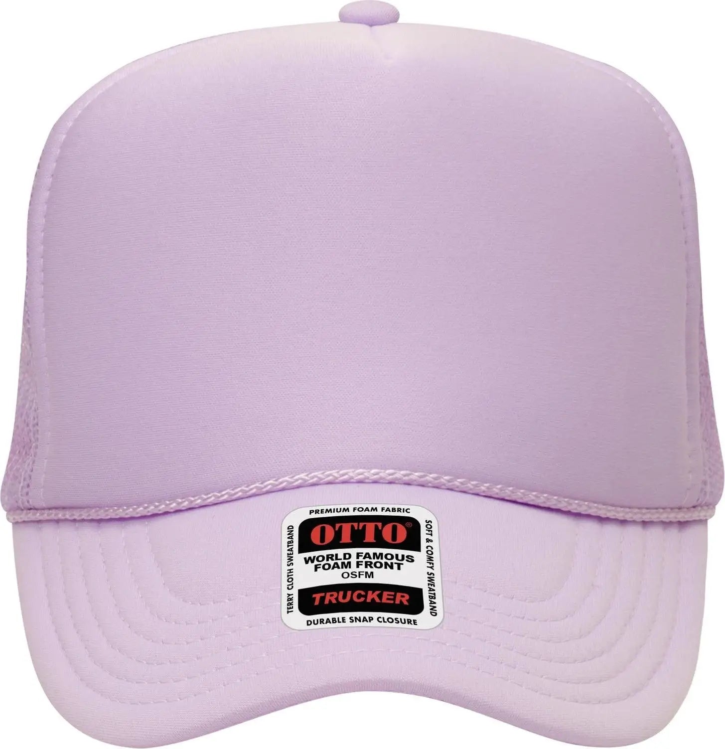 Otto 39-165 5 Panel High Crown Mesh Back Trucker Cap - Lavender - 6 1/2’’ - 7 5/8’’