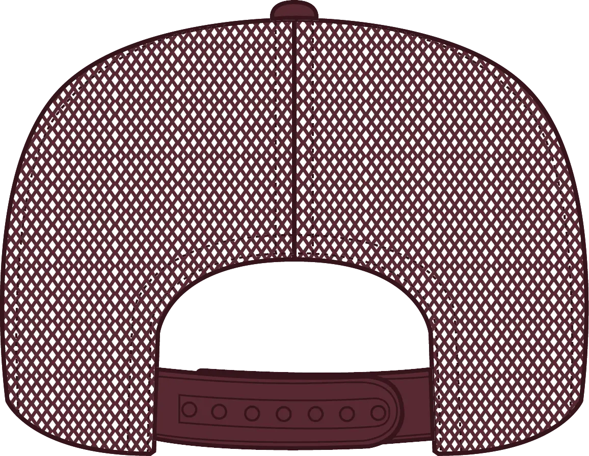 Otto 39-165 5 Panel High Crown Mesh Back Trucker Cap - Maroon