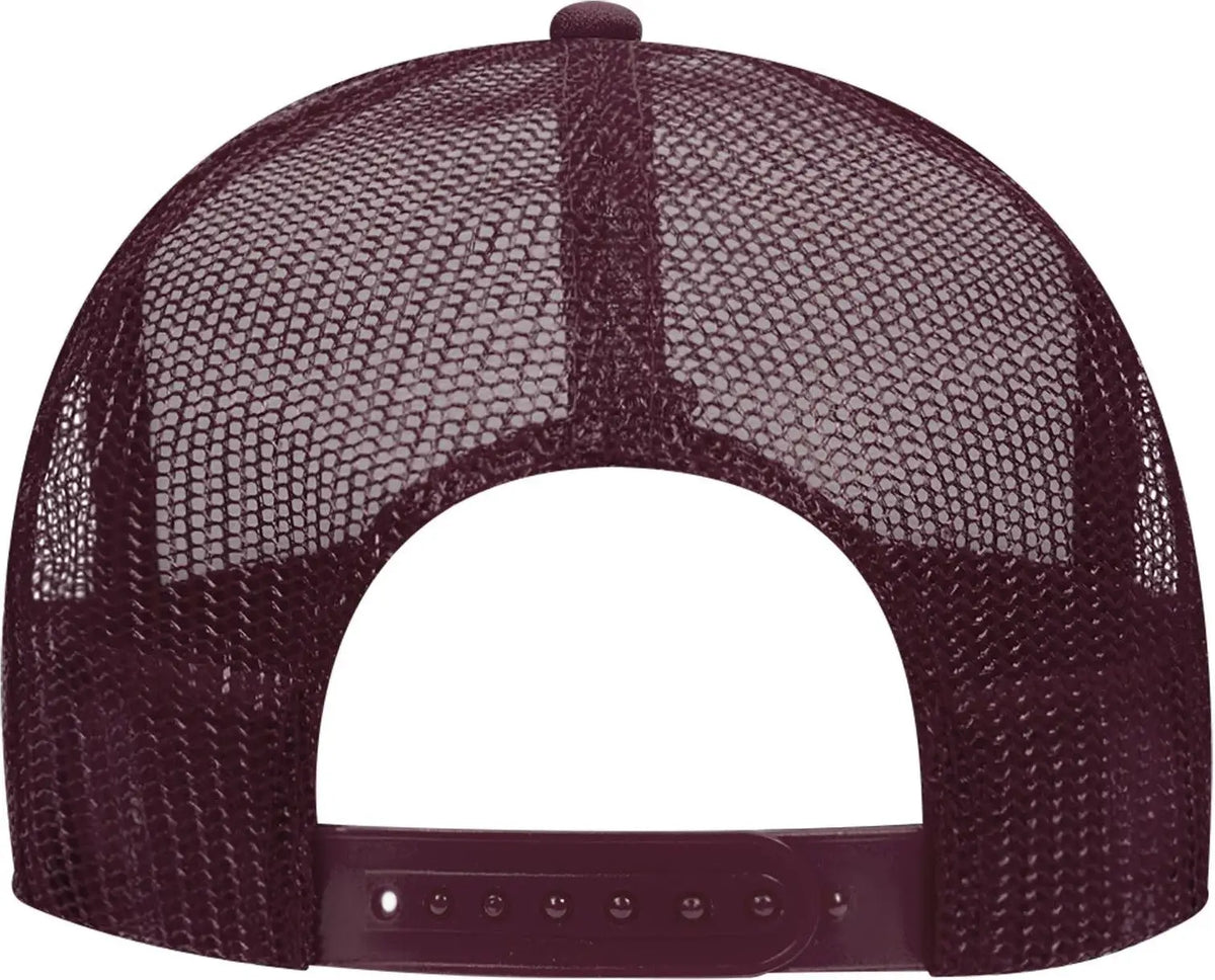 Otto 39-165 5 Panel High Crown Mesh Back Trucker Cap - Mrn/wht/mrn