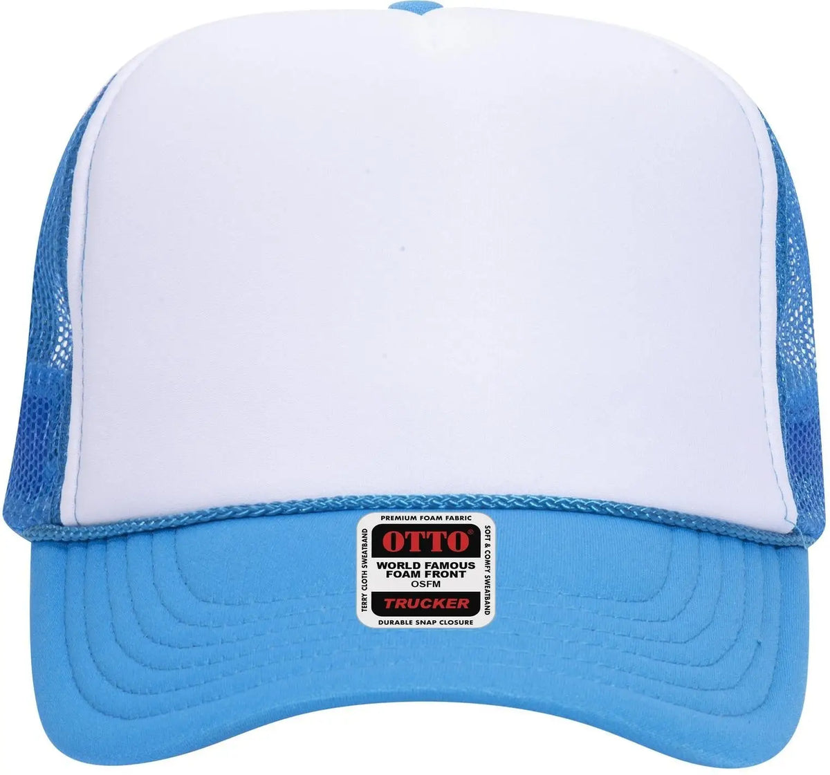 Otto 39-165 5 Panel High Crown Mesh Back Trucker Cap - N.blu/wht/n.blu - 6 1/2’’ - 7 5/8’’