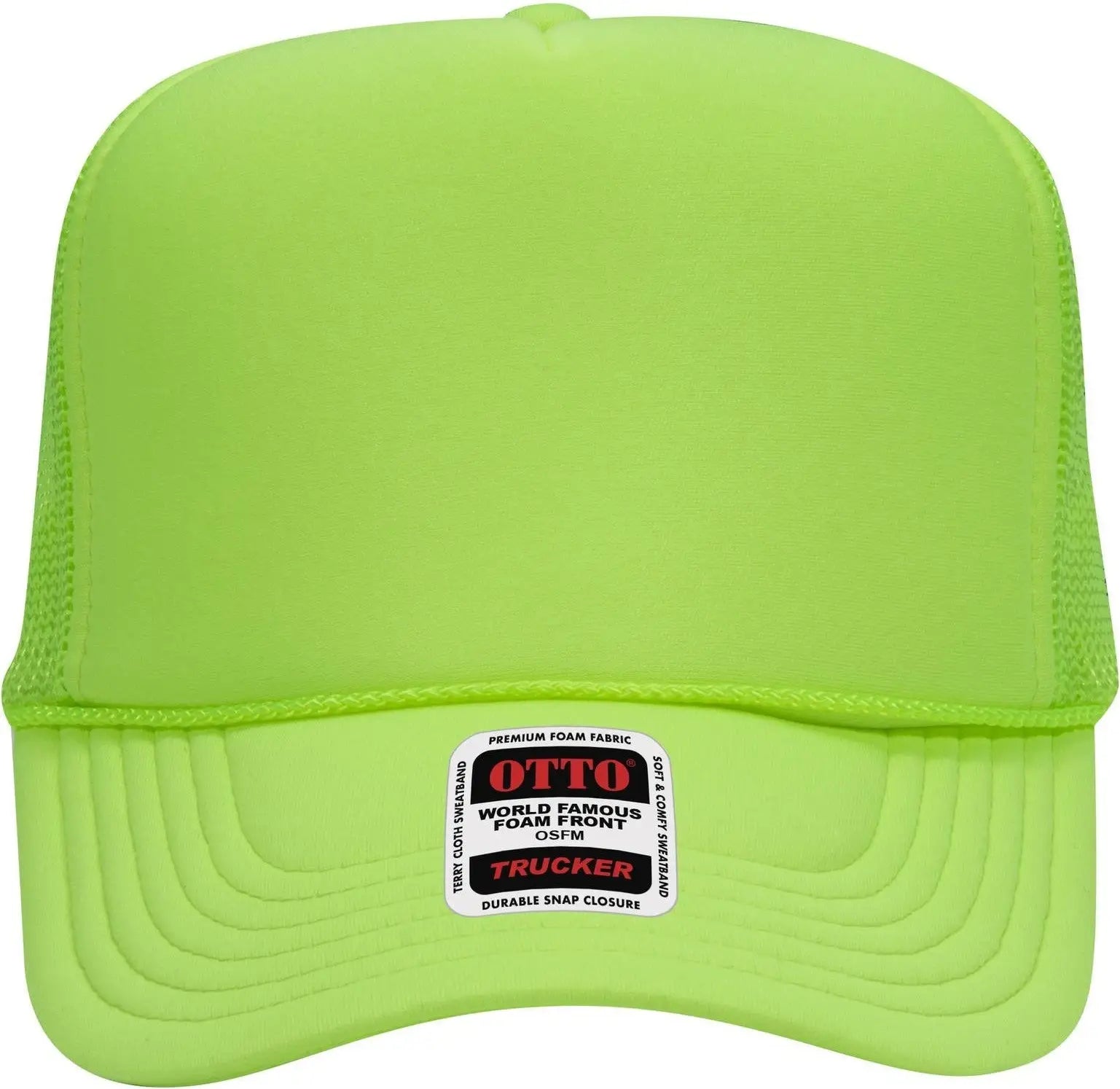 Otto 39-165 5 Panel High Crown Mesh Back Trucker Cap - N. Green