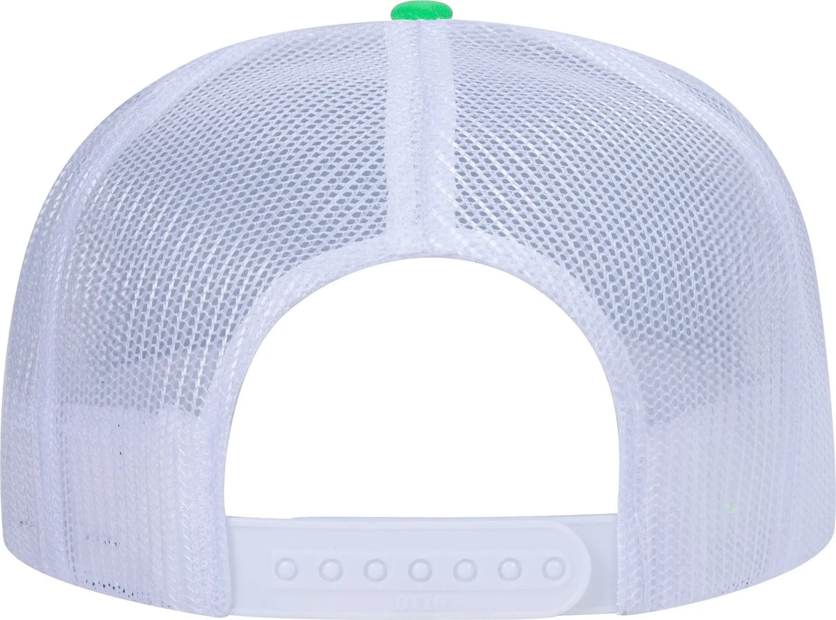 Otto 39-165 5 Panel High Crown Mesh Back Trucker Cap - n Grn/n Grn/wht - 6 1/2’’ - 7 5/8’’