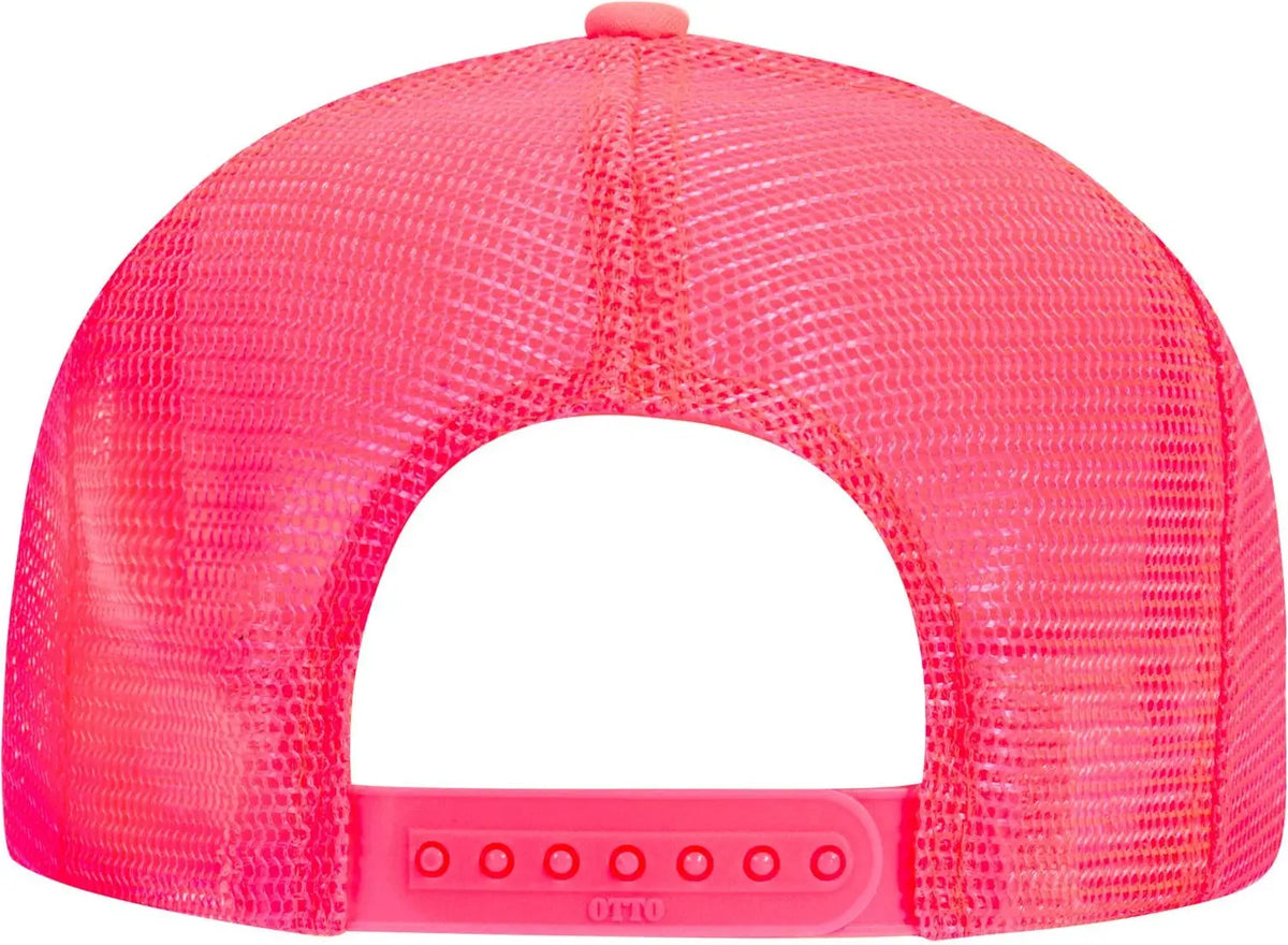 Otto 39-165 5 Panel High Crown Mesh Back Trucker Cap - N. Pink - 6 1/2’’ - 7 5/8’’