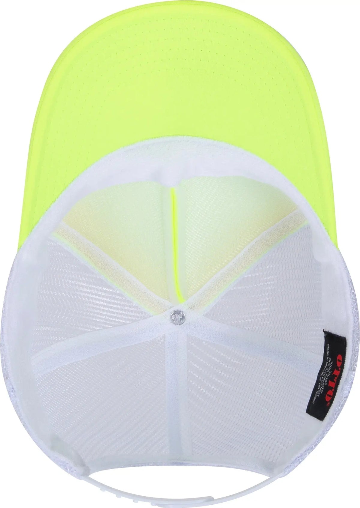 Otto 39-165 5 Panel High Crown Mesh Back Trucker Cap - n Ylw/n Ylw/wht - 6 1/2’’ - 7 5/8’’