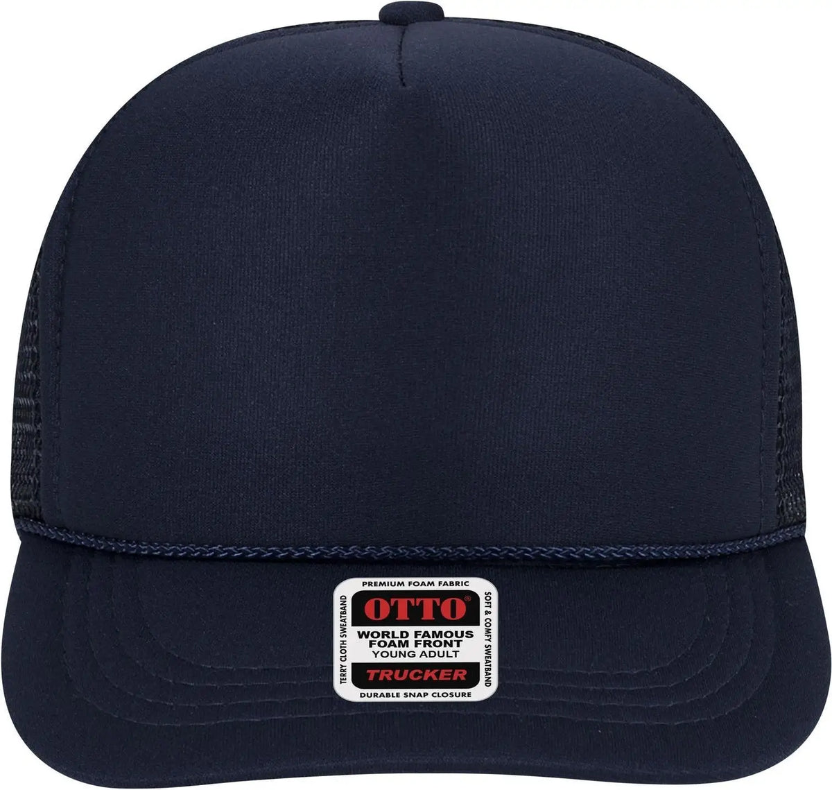 Otto 39-165 5 Panel High Crown Mesh Back Trucker Cap - Navy
