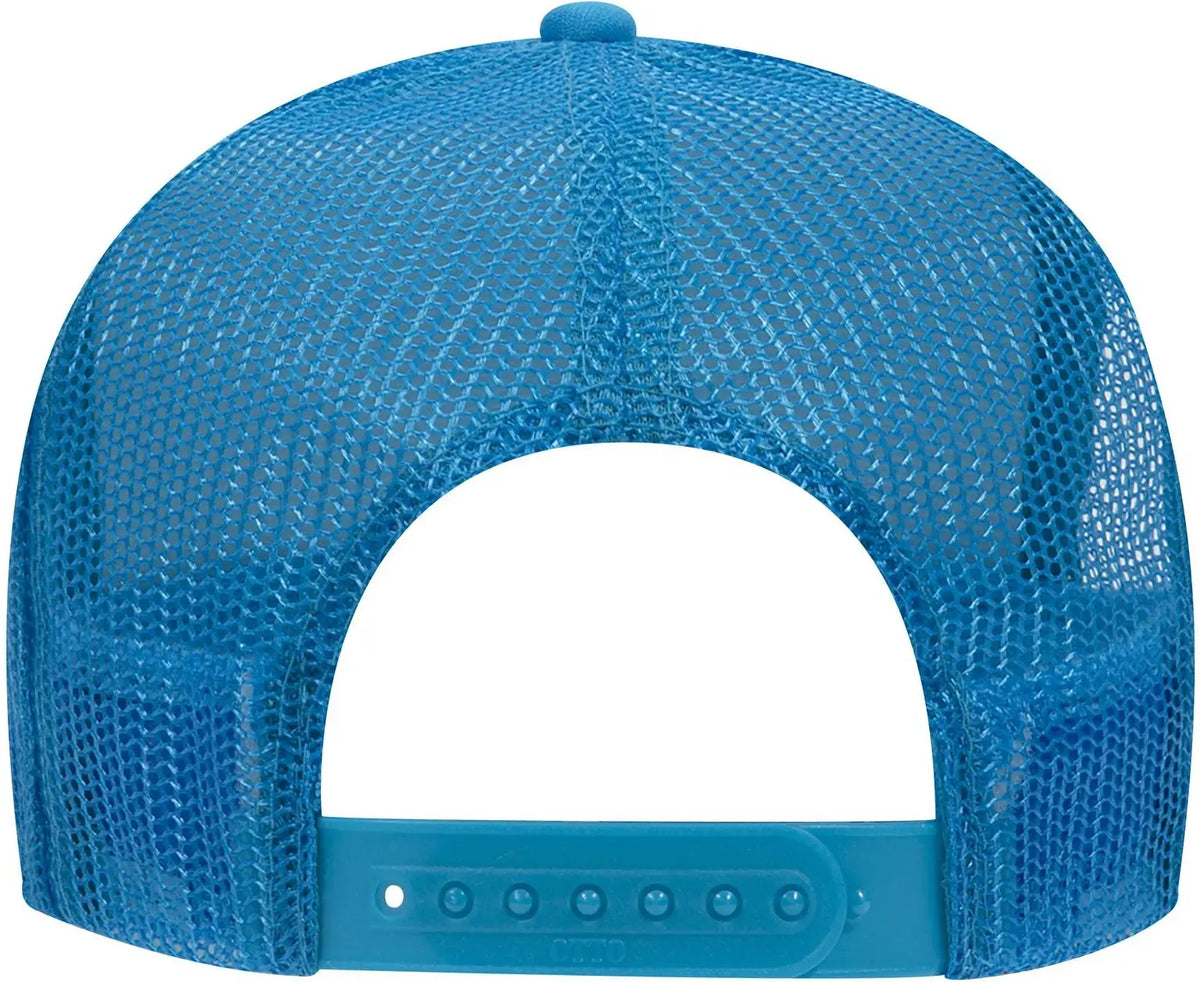 Otto 39-165 5 Panel High Crown Mesh Back Trucker Cap - Neon Blue - 6 1/2’’ - 7 5/8’’