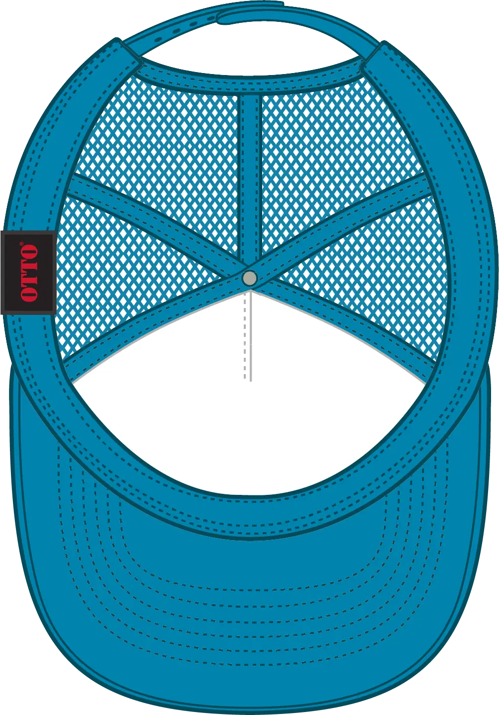 Otto 39-165 5 Panel High Crown Mesh Back Trucker Cap - Neon Blue - 6 1/2’’ - 7 5/8’’