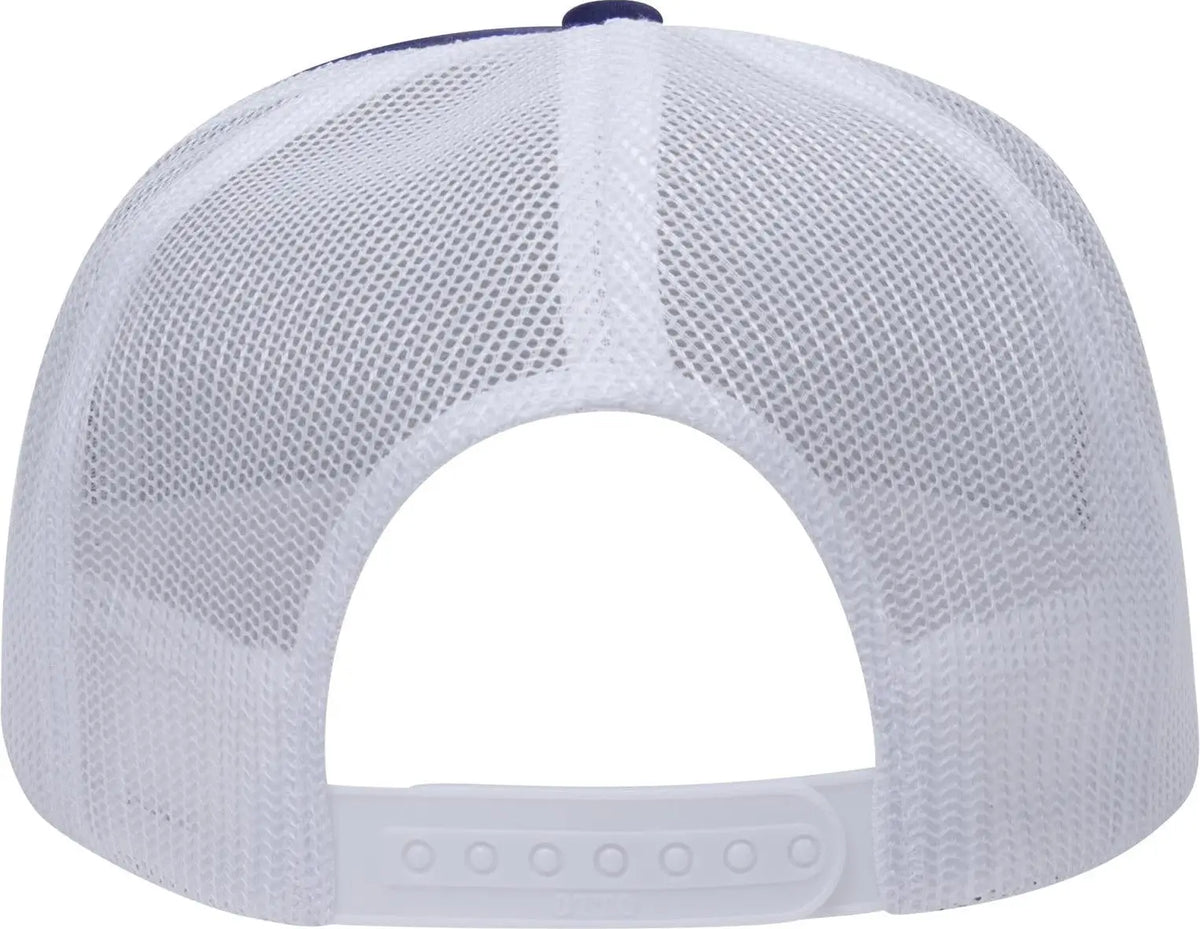 Otto 39-165 5 Panel High Crown Mesh Back Trucker Cap - Nvy/nvy/wht