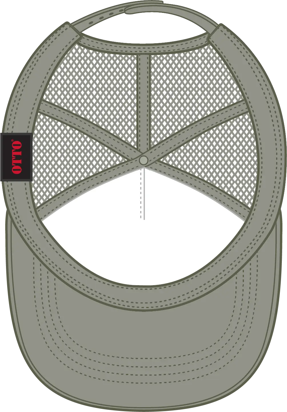 Otto 39-165 5 Panel High Crown Mesh Back Trucker Cap - Ol. Green