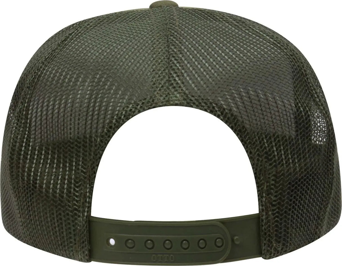 Otto 39-165 5 Panel High Crown Mesh Back Trucker Cap - Ol. Green