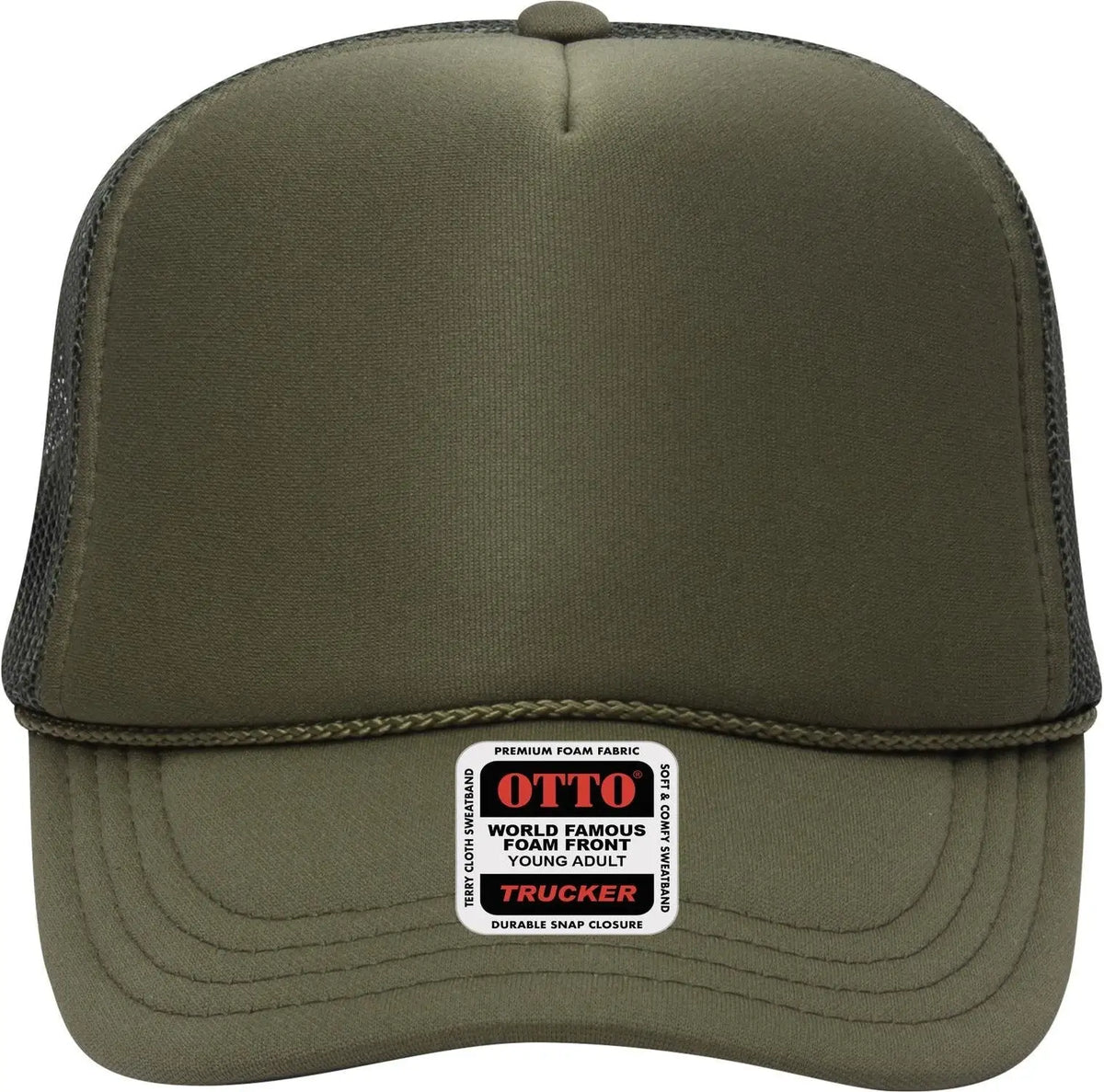 Otto 39-165 5 Panel High Crown Mesh Back Trucker Cap - Ol. Green