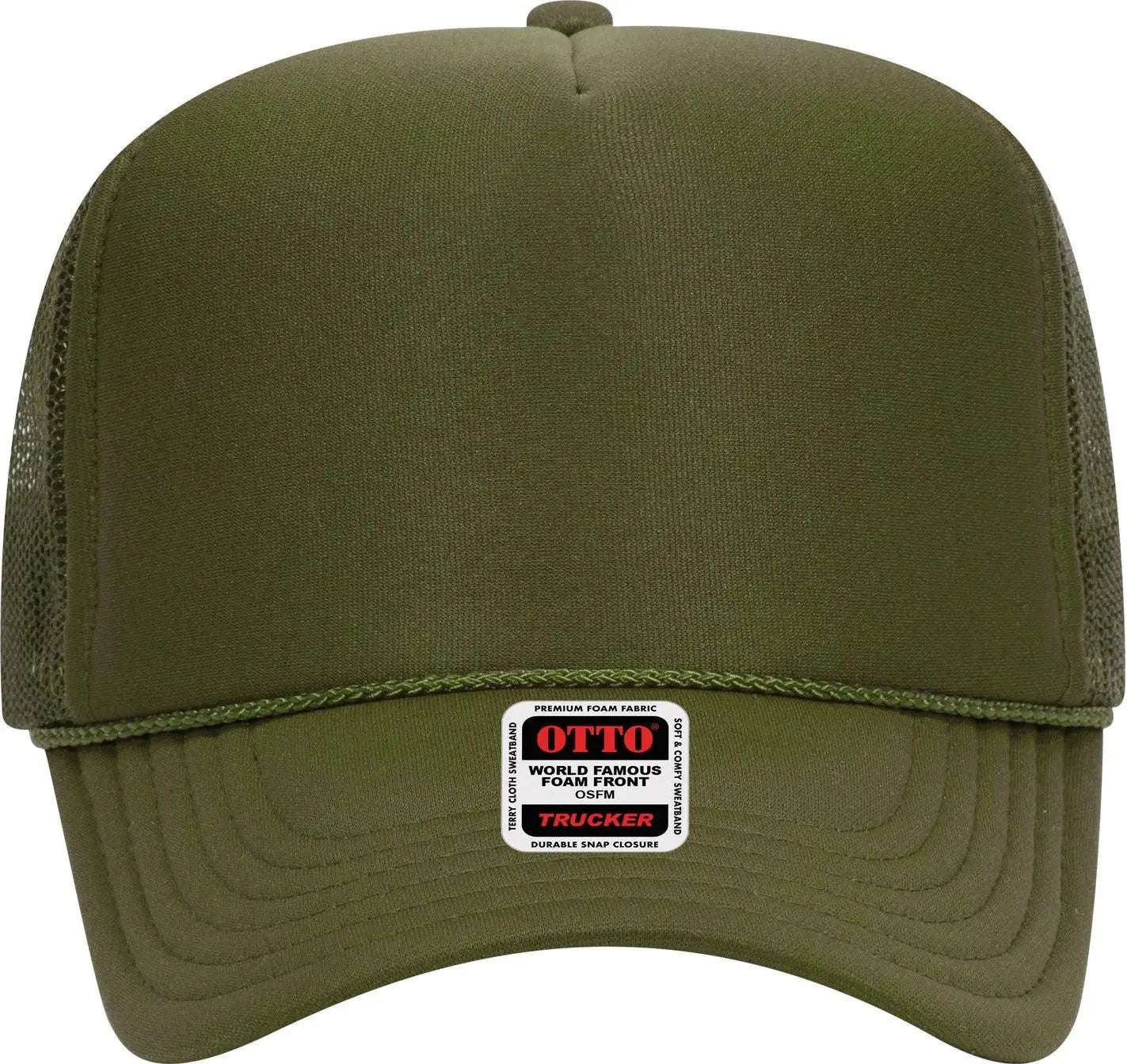 Otto 39-165 5 Panel High Crown Mesh Back Trucker Cap - Ol. Green