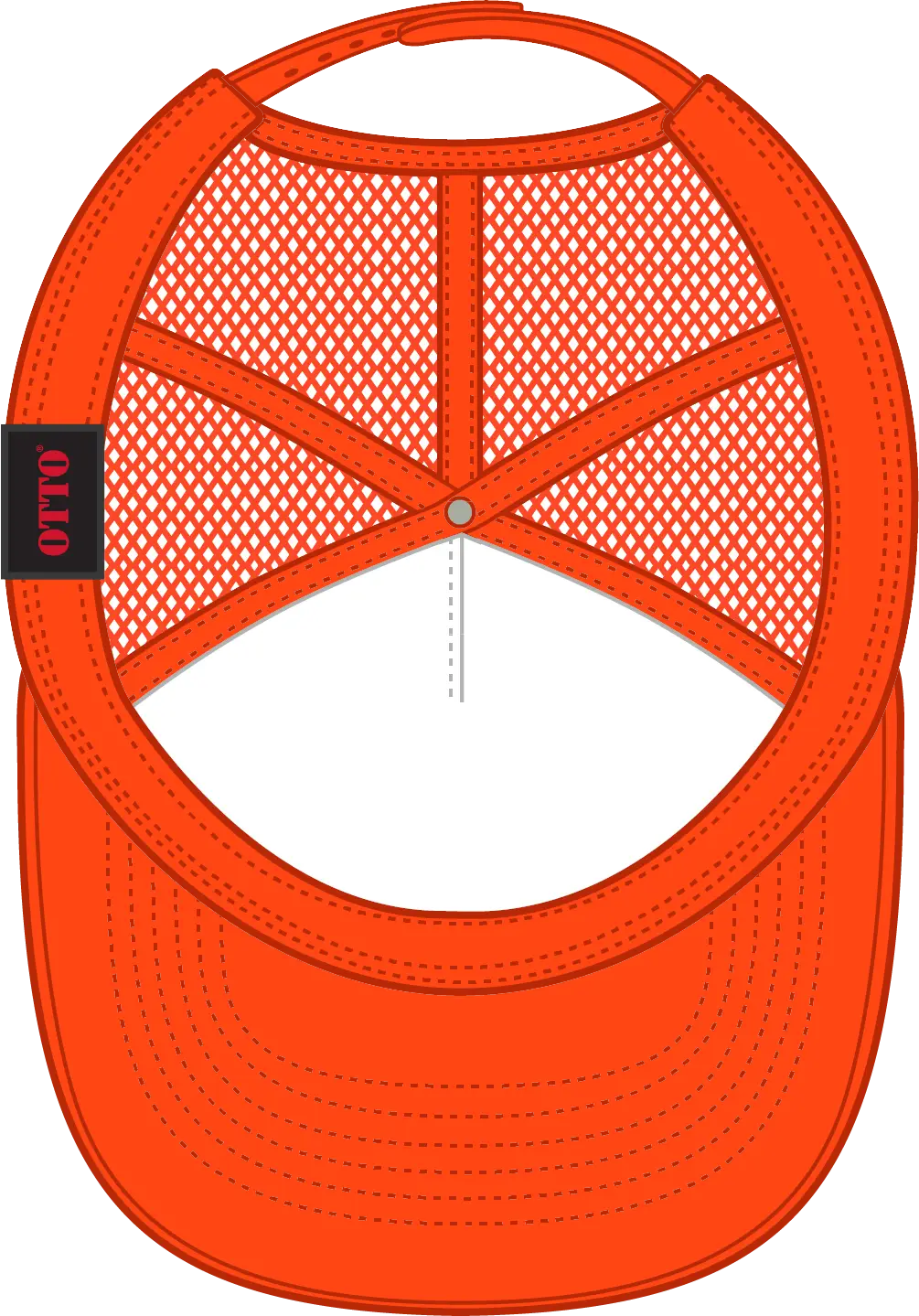 Otto 39-165 5 Panel High Crown Mesh Back Trucker Cap - Orange