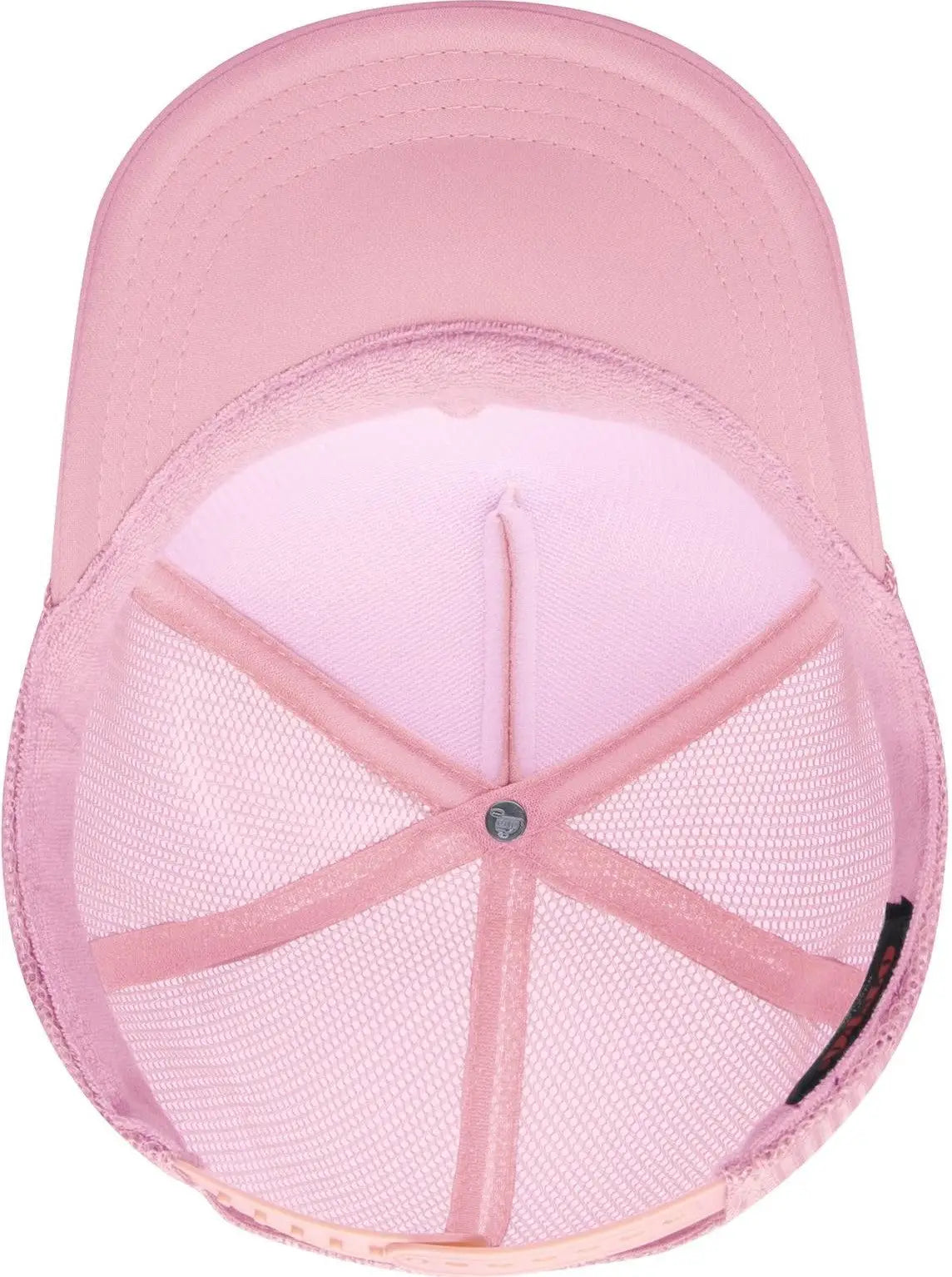 Otto 39-165 5 Panel High Crown Mesh Back Trucker Cap - Pink