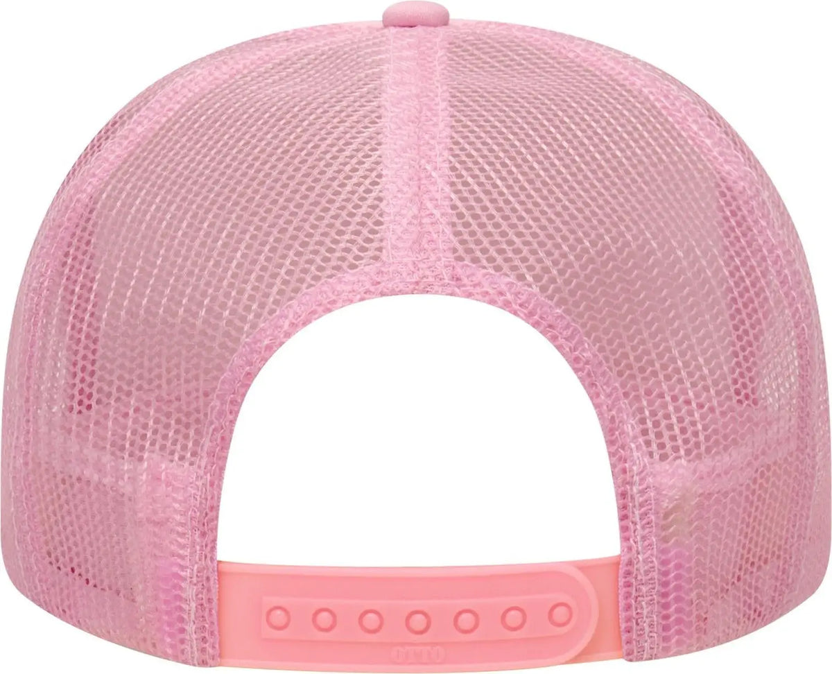 Otto 39-165 5 Panel High Crown Mesh Back Trucker Cap - Pink