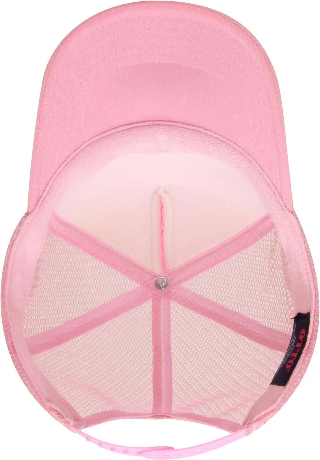 Otto 39-165 5 Panel High Crown Mesh Back Trucker Cap - Pink