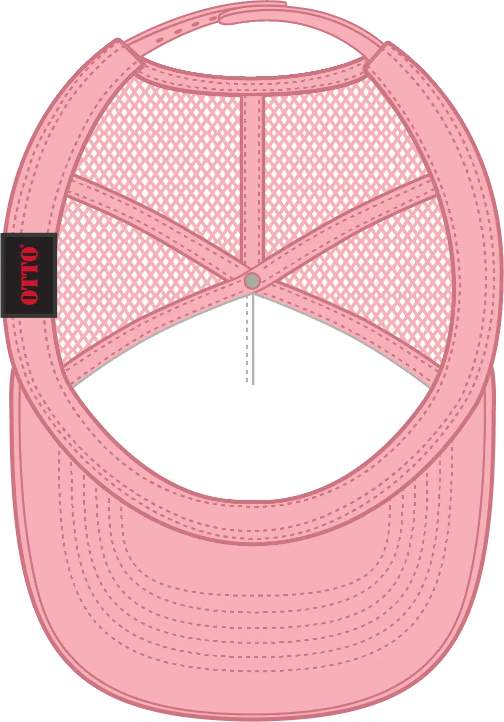 Otto 39-165 5 Panel High Crown Mesh Back Trucker Cap - Pink