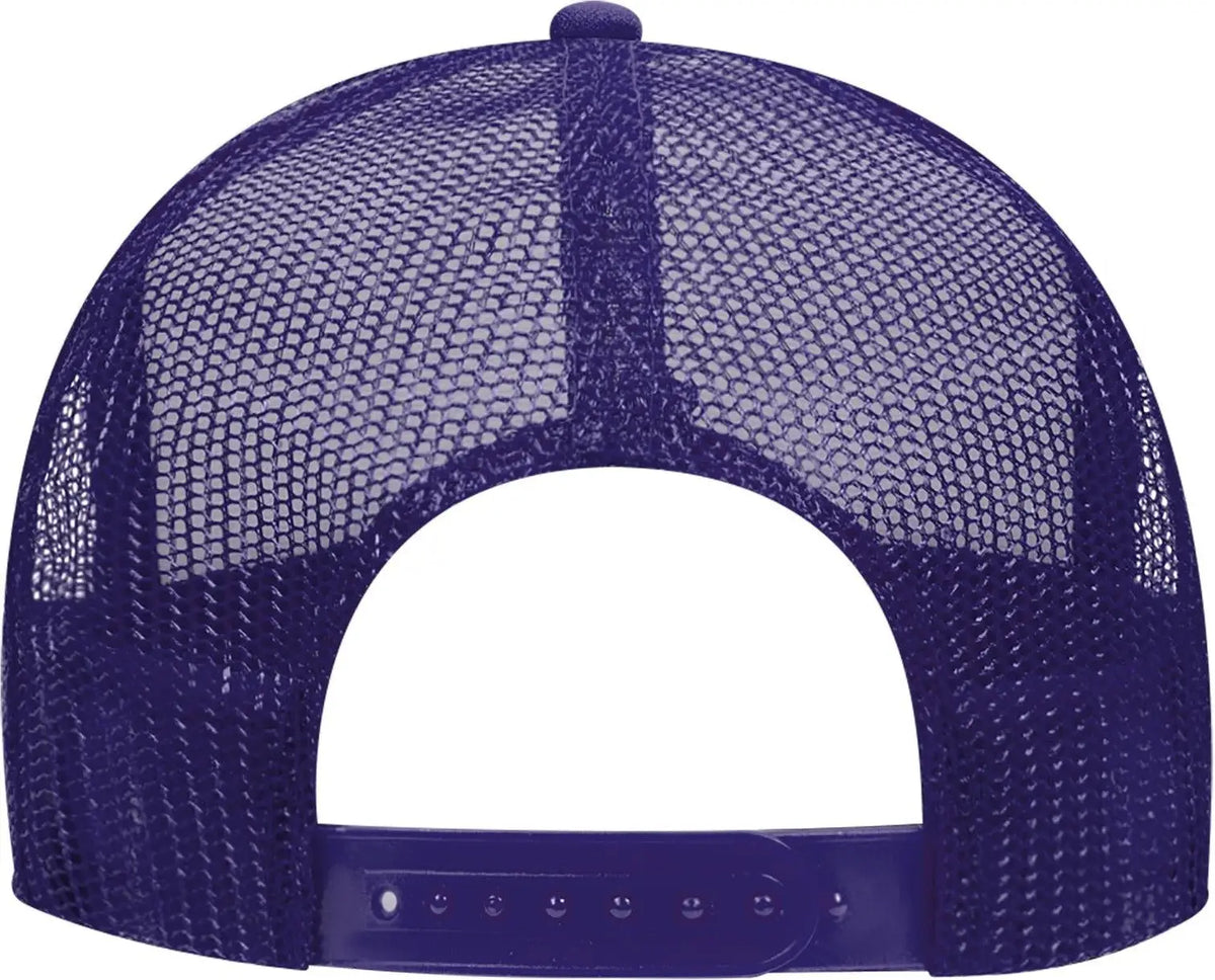 Otto 39-165 5 Panel High Crown Mesh Back Trucker Cap - Pur/wht/pur - 6 1/2’’ - 7 5/8’’