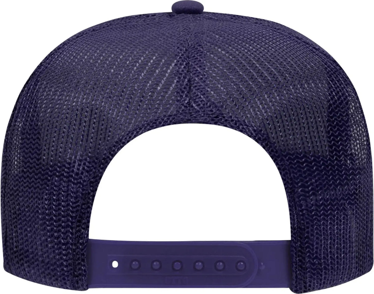 Otto 39-165 5 Panel High Crown Mesh Back Trucker Cap - Purple