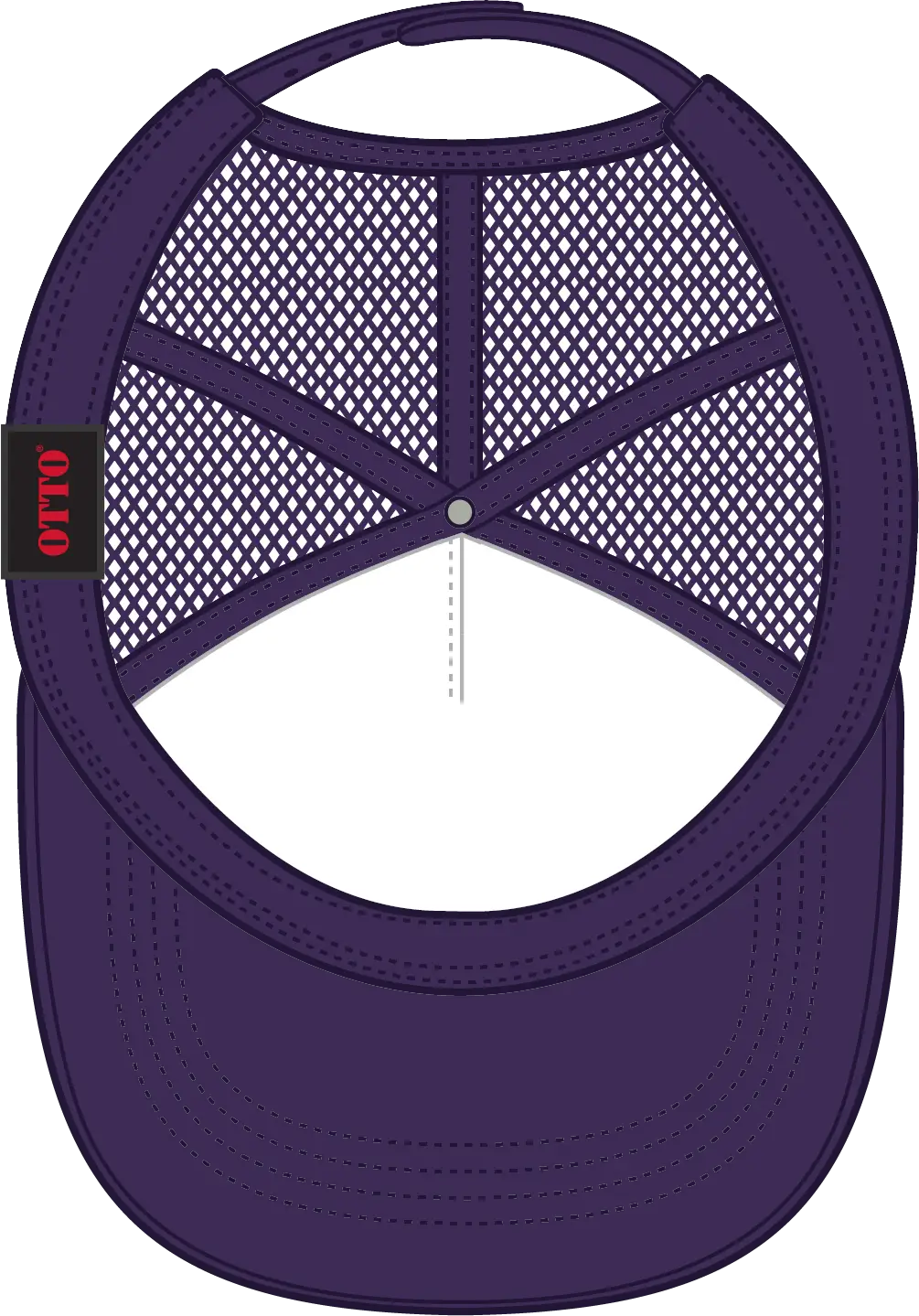 Otto 39-165 5 Panel High Crown Mesh Back Trucker Cap - Purple