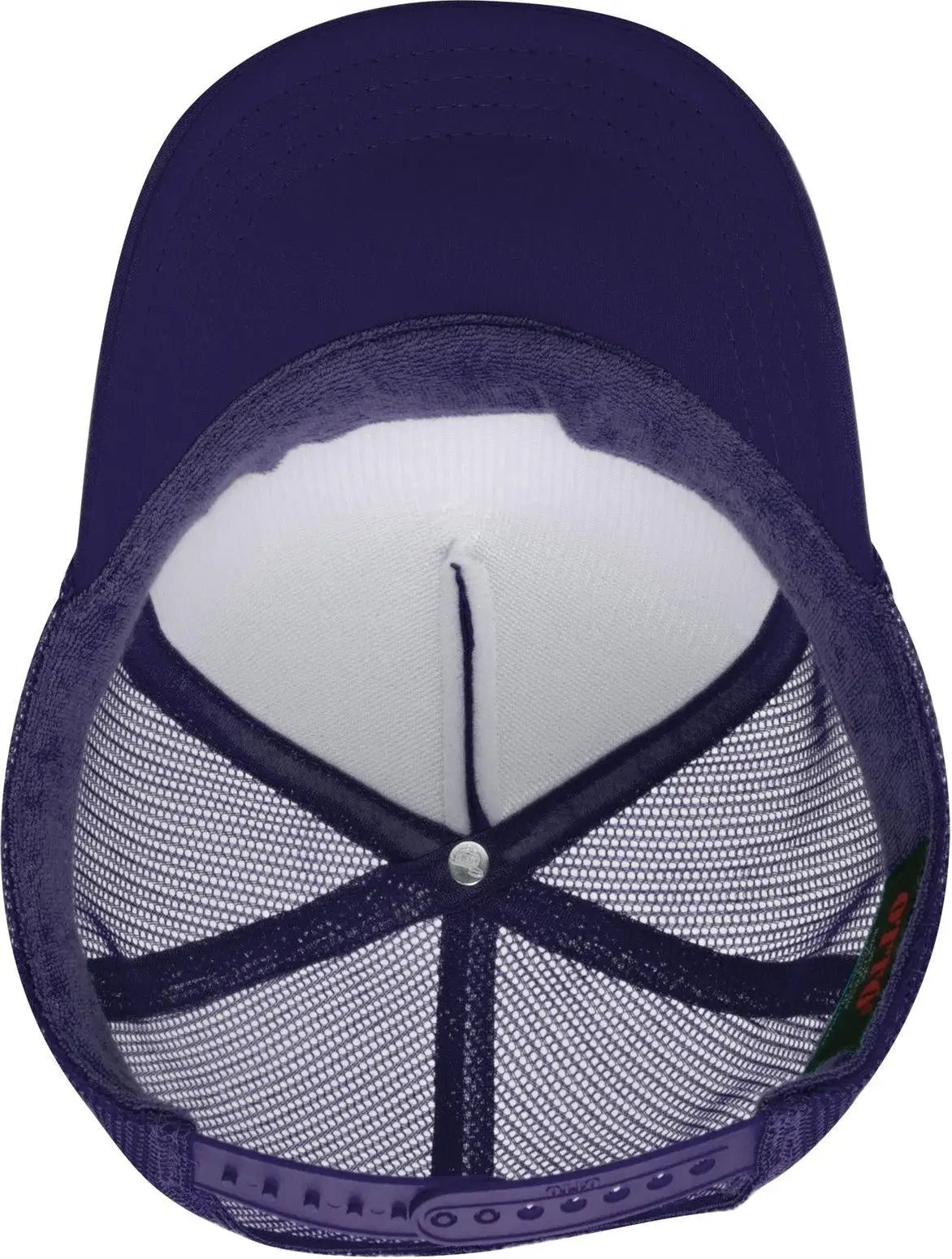Otto 39-165 5 Panel High Crown Mesh Back Trucker Cap - Purple