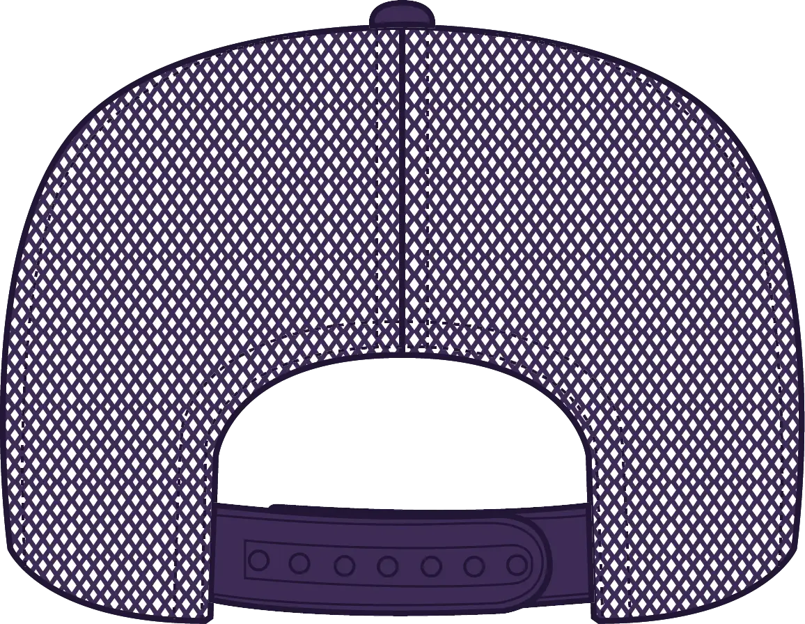 Otto 39-165 5 Panel High Crown Mesh Back Trucker Cap - Purple
