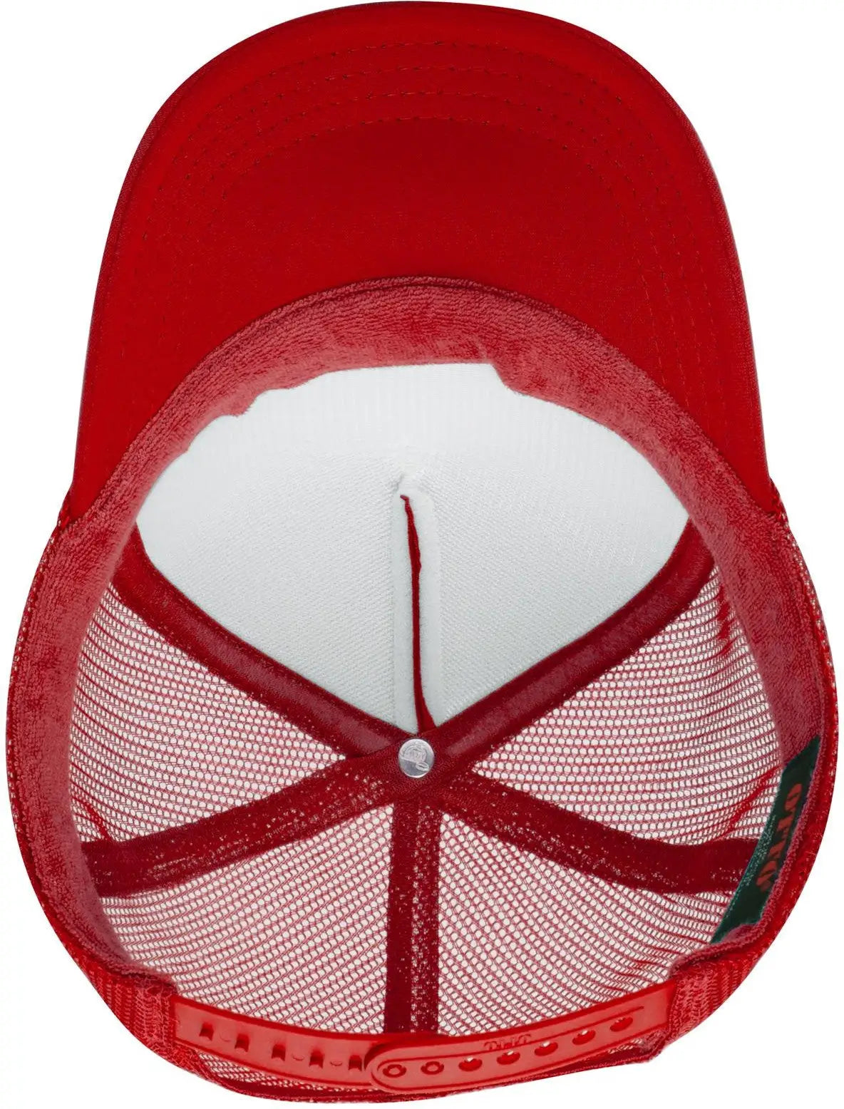 Otto 39-165 5 Panel High Crown Mesh Back Trucker Cap - Red