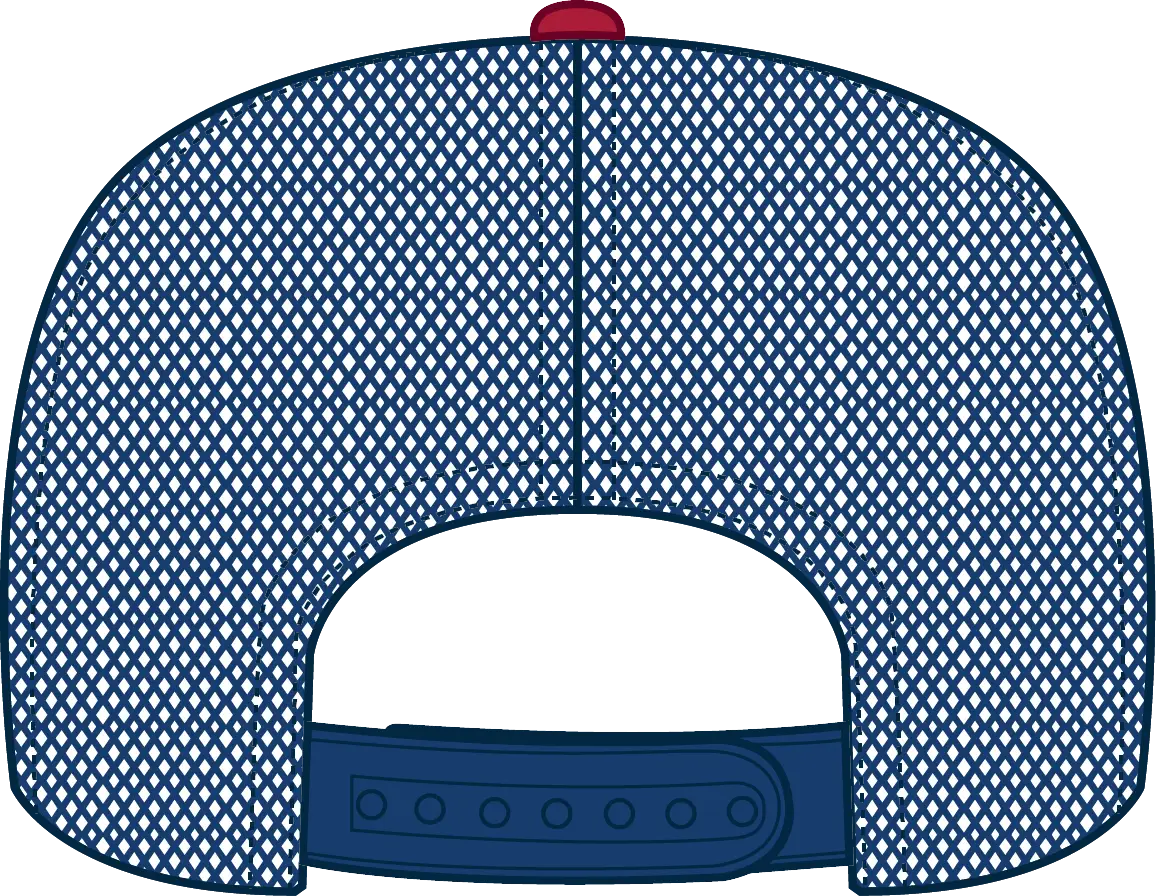 Otto 39-165 5 Panel High Crown Mesh Back Trucker Cap - Red/wht/ryl