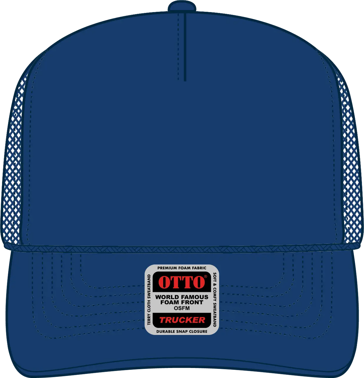 Otto 39-165 5 Panel High Crown Mesh Back Trucker Cap - Royal - 6’’ - 7 1/8’’