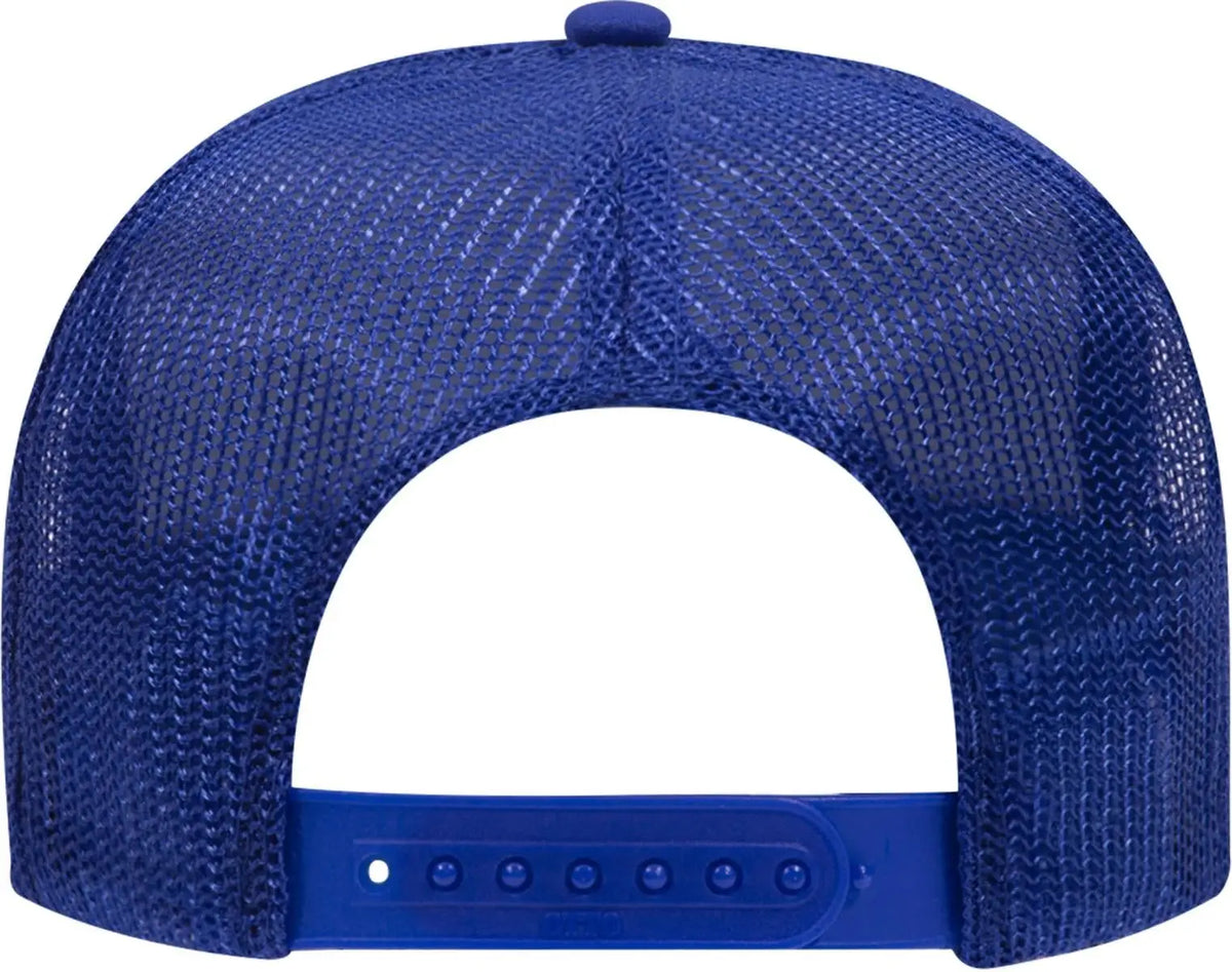 Otto 39-165 5 Panel High Crown Mesh Back Trucker Cap - Royal