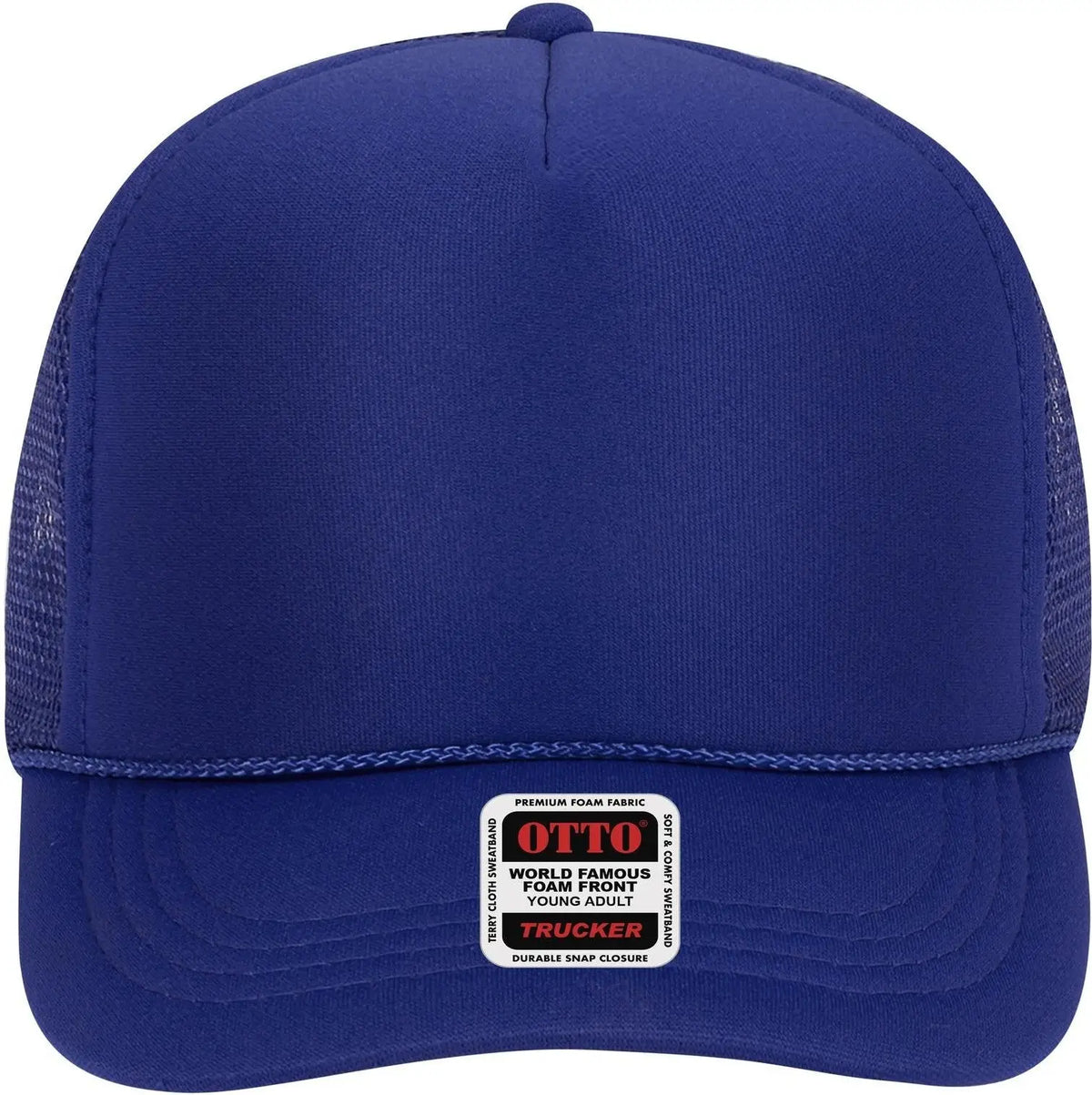 Otto 39-165 5 Panel High Crown Mesh Back Trucker Cap - Royal