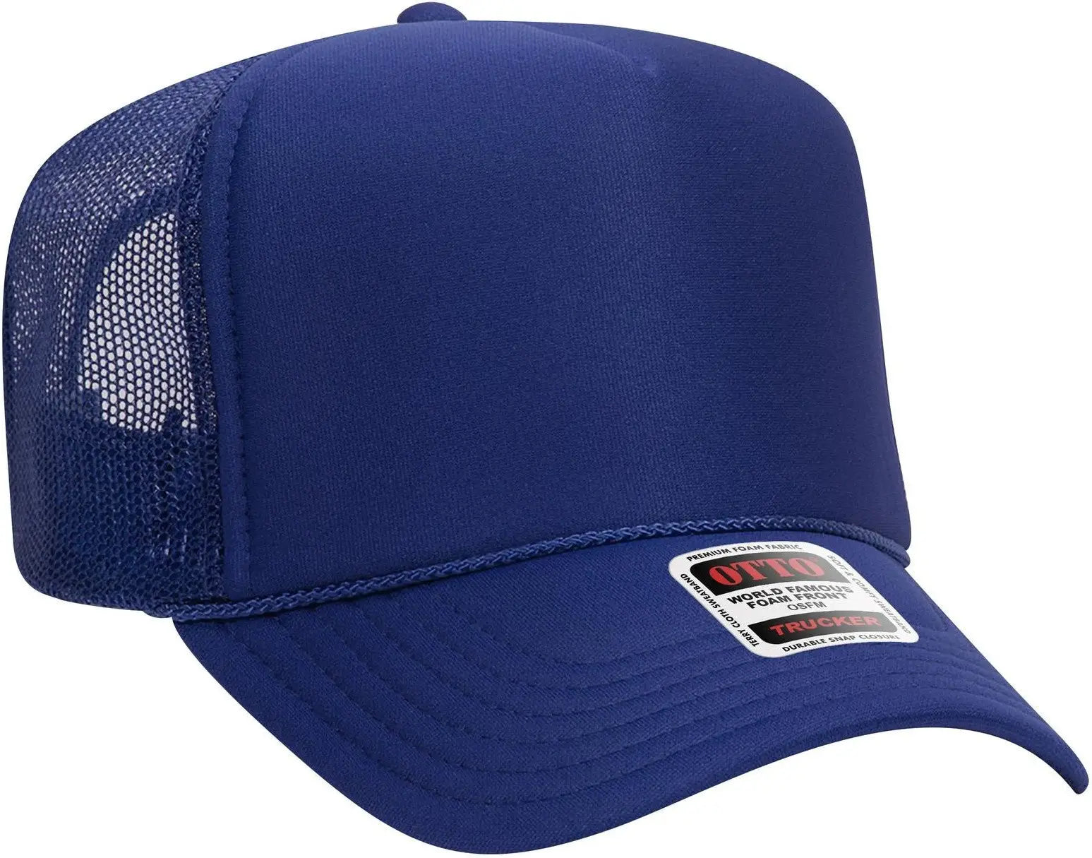 Otto 39-165 5 Panel High Crown Mesh Back Trucker Cap - Royal