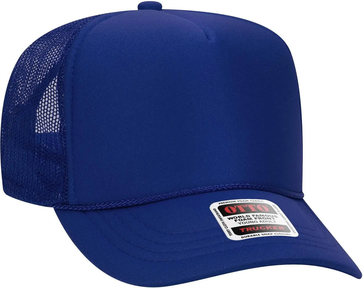 Otto 39-165 5 Panel High Crown Mesh Back Trucker Cap - Royal