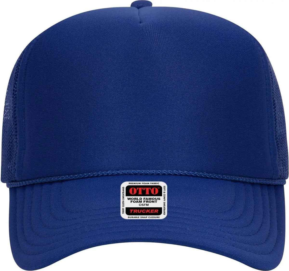 Otto 39-165 5 Panel High Crown Mesh Back Trucker Cap - Royal