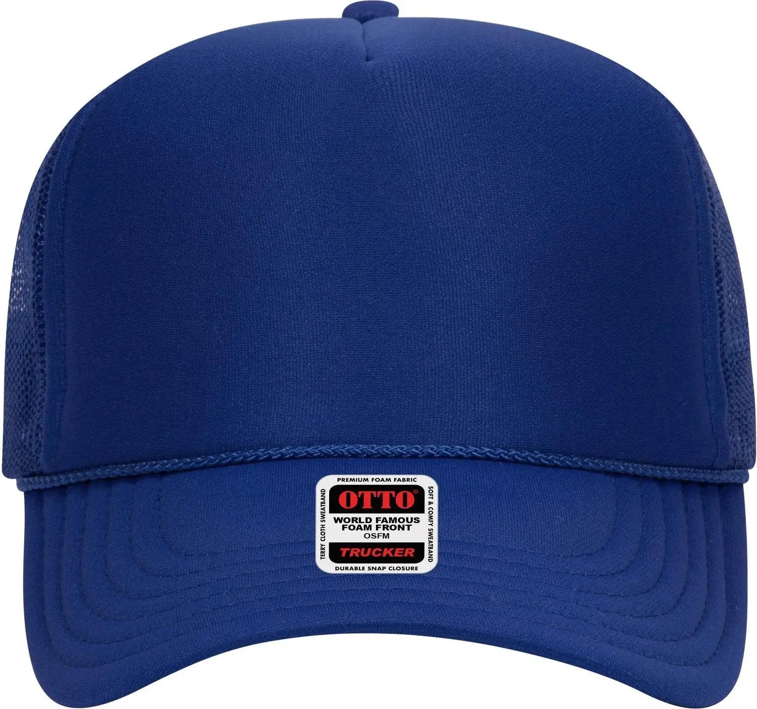 Otto 39-165 5 Panel High Crown Mesh Back Trucker Cap - Royal