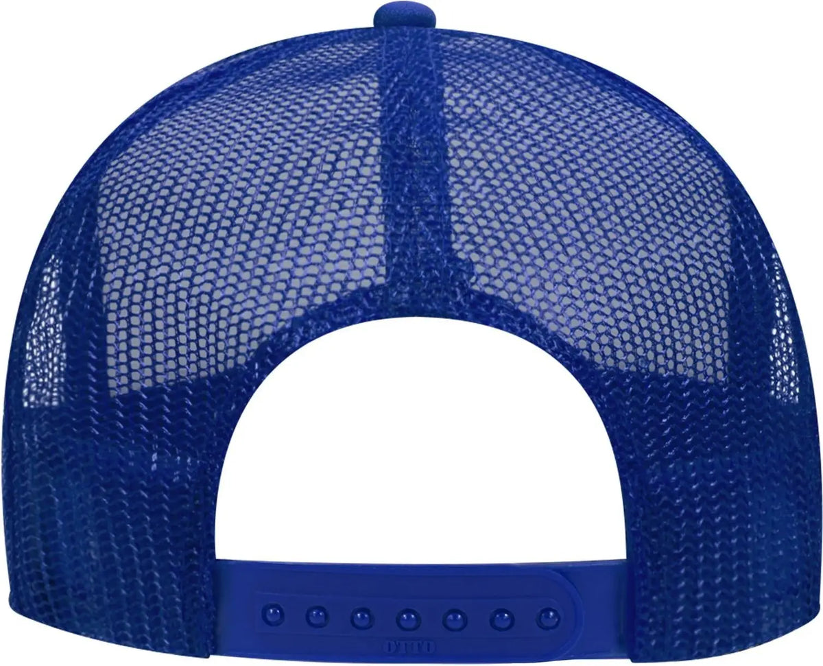 Otto 39-165 5 Panel High Crown Mesh Back Trucker Cap - Ryl/wht/ryl