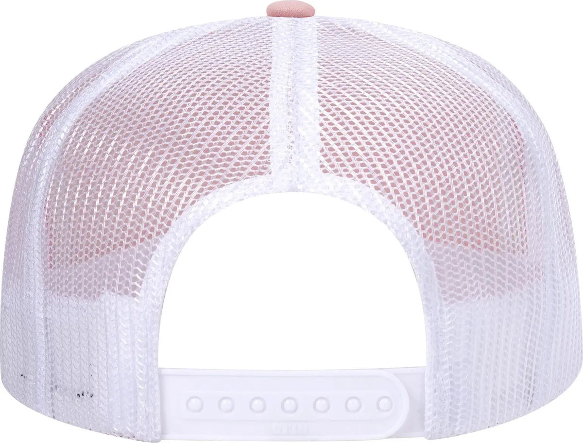 Otto 39-165 5 Panel High Crown Mesh Back Trucker Cap - S.pnk/s.pnk/wht - 6 1/2’’ - 7 5/8’’
